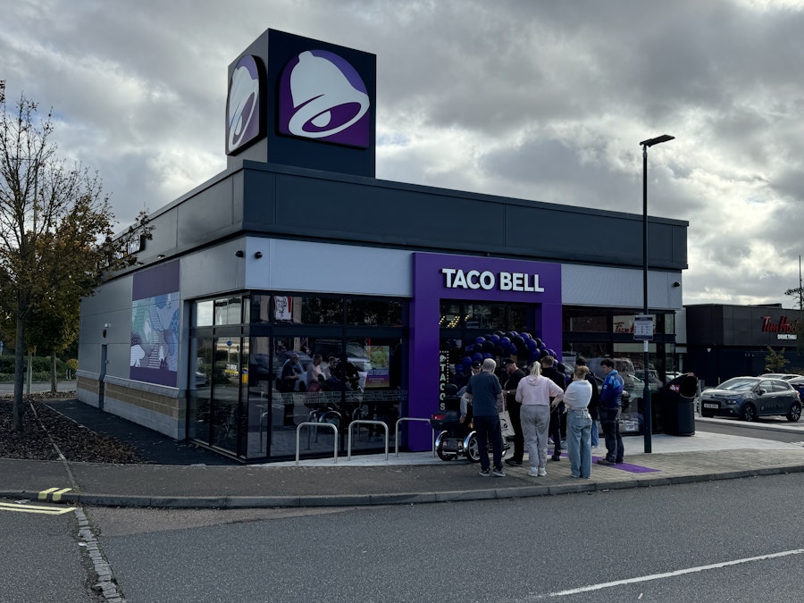 People queuing to get in to the new Taco Bell in Ipswich